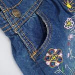 Flower embroidered baby dungaree dress-Fabulous Bargains Galore