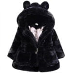Toddler girl fur jacket - Black