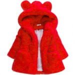 Toddler girl fur jacket - Red