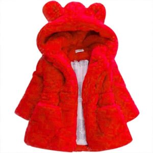 Toddler girl fur jacket - Red