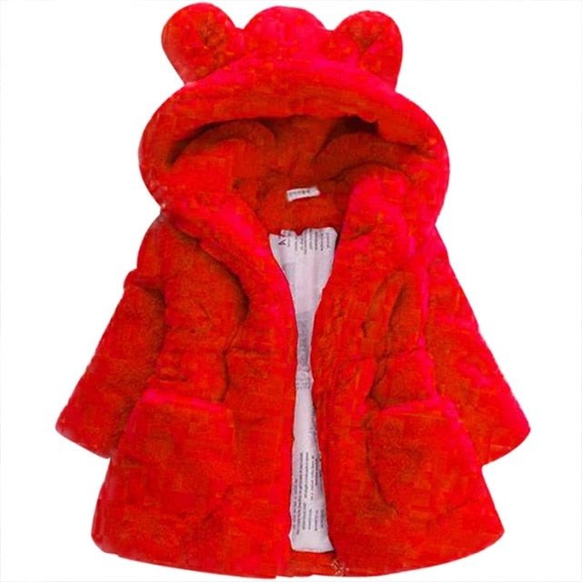 Baby red cheap fur coat