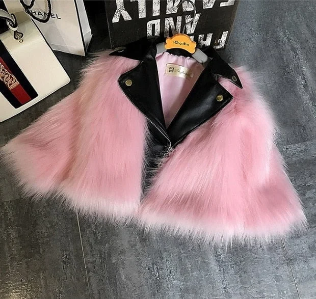 Toddler girl faux fur jacket - Pink