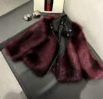 Toddler girl faux fur jacket - Burgundy