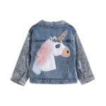 Girls unicorn denim jacket