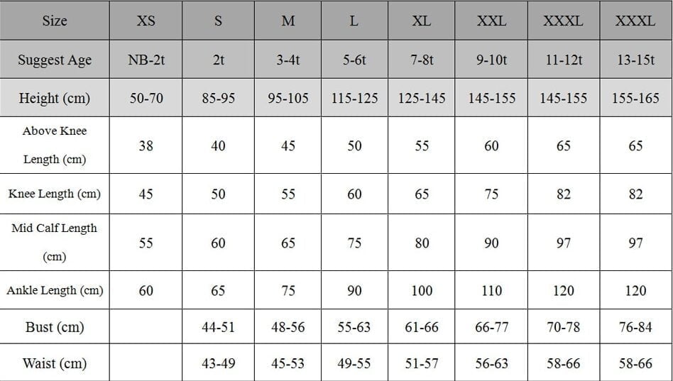 size chart 2 - Fabulous Bargains Galore