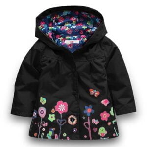 Toddler girls light waterproof jacket - Black