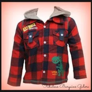 Little boy checkered shirt with dinosaur print