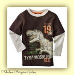 little boy dinosaur t shirt -long sleeve 1
