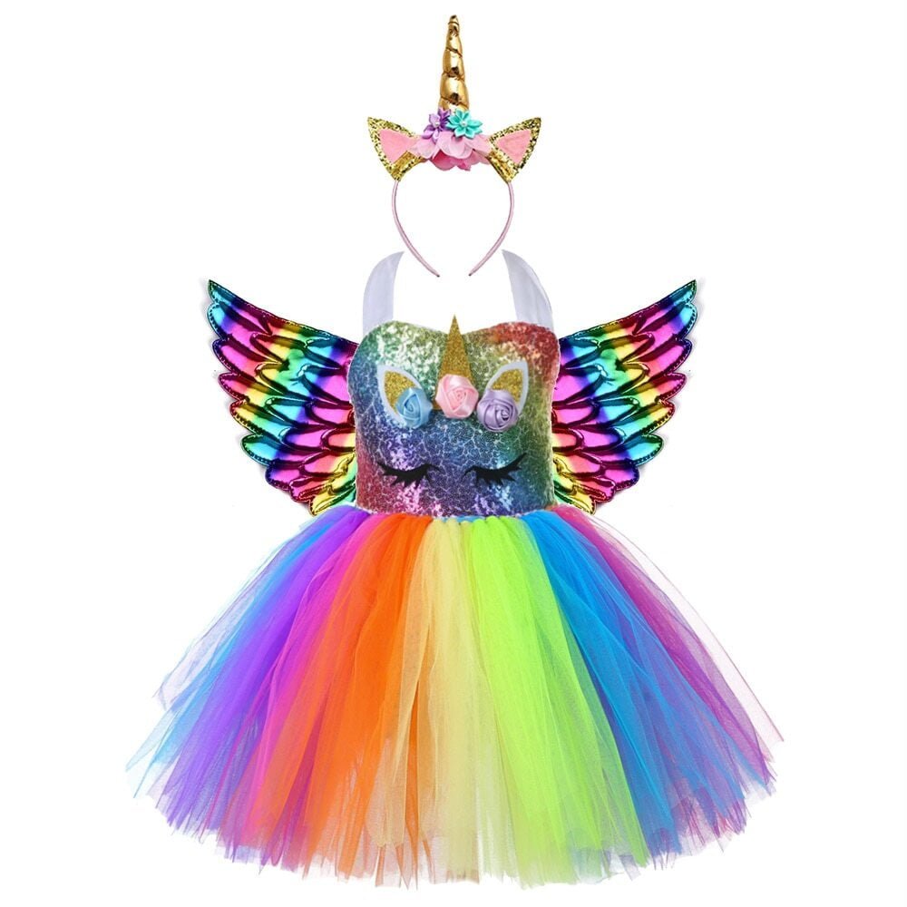 Buy Girls Unicorn Dress Rainbow Fabulous Bargains Galore