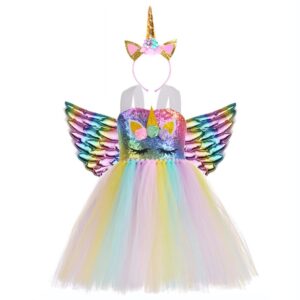 Girls unicorn tutu dress - Rainbow