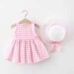 Baby girl checkered summer dress -pink (2)