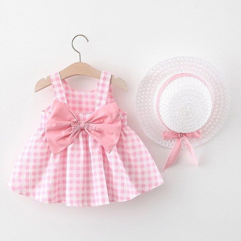 Baby girl checkered summer dress -pink (3)