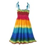 Beachwear with rainbow print for girls (1)