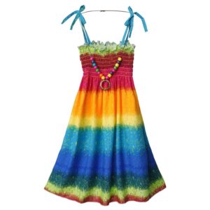 Beachwear with rainbow print for girls (2)