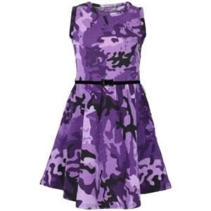 Camo skater dress for girls - Purple