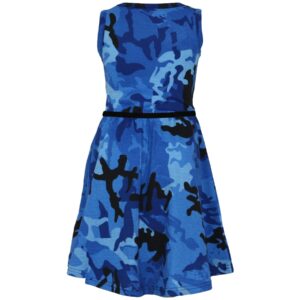 Camo skater dress for girls - blue1