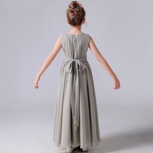 Chiffon flower girl dress for wedding-grey (9)