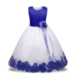 Flower girl dress with rose petals inside-blue (1)