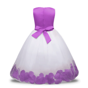 Flower girl dress with rose petals inside-purple (2)