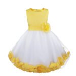 Flower girl dress with rose petals inside-white-yellow (1)