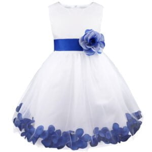 Flower girl dress with sash-blue (1)