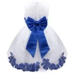 Flower girl dress with sash-blue (2)