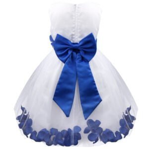 Flower girl dress with sash-blue (2)
