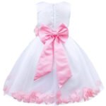 Flower girl dress with sash-pink (2)