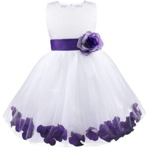 Flower girl dress with sash-purple (2)
