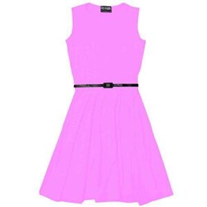 Girl plain skater dress - Pink