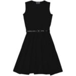 Girl plain skater dress -black