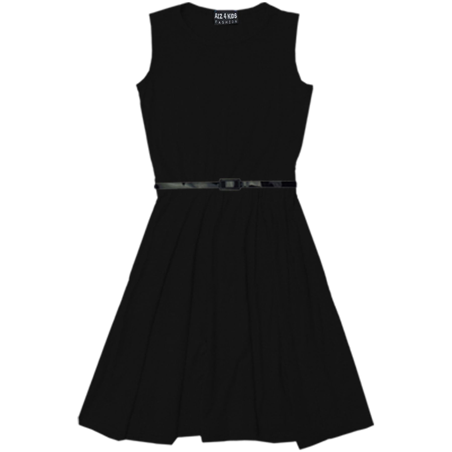 Buy Girl Plain Skater Dress - Black - Fabulous Bargains Galore