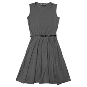 Girl plain skater dress -grey