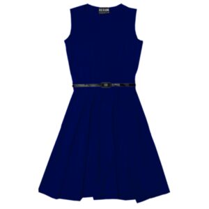 Girl plain skater dress-navy-blue