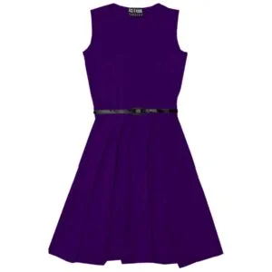 Girl plain skater dress-purple