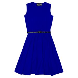 Girl plain skater dress-royal blue