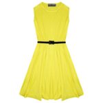 Girl plain skater dress -yellow