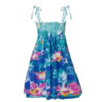 Girls floral beach dress-blue (1)