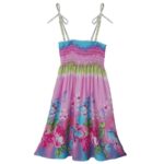 Girls floral beach dress-pink (1)
