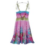 Girls floral beach dress-pink (2)