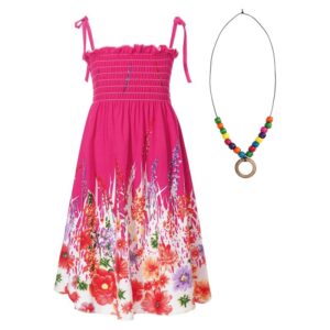 Girls sundress with flower print-pink (2)