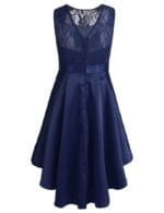 High low girl satin dress-navy-blue (1)