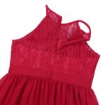 Lace chiffon flower girl dress-red (5)