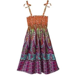 Girls vacation dress-orange 1