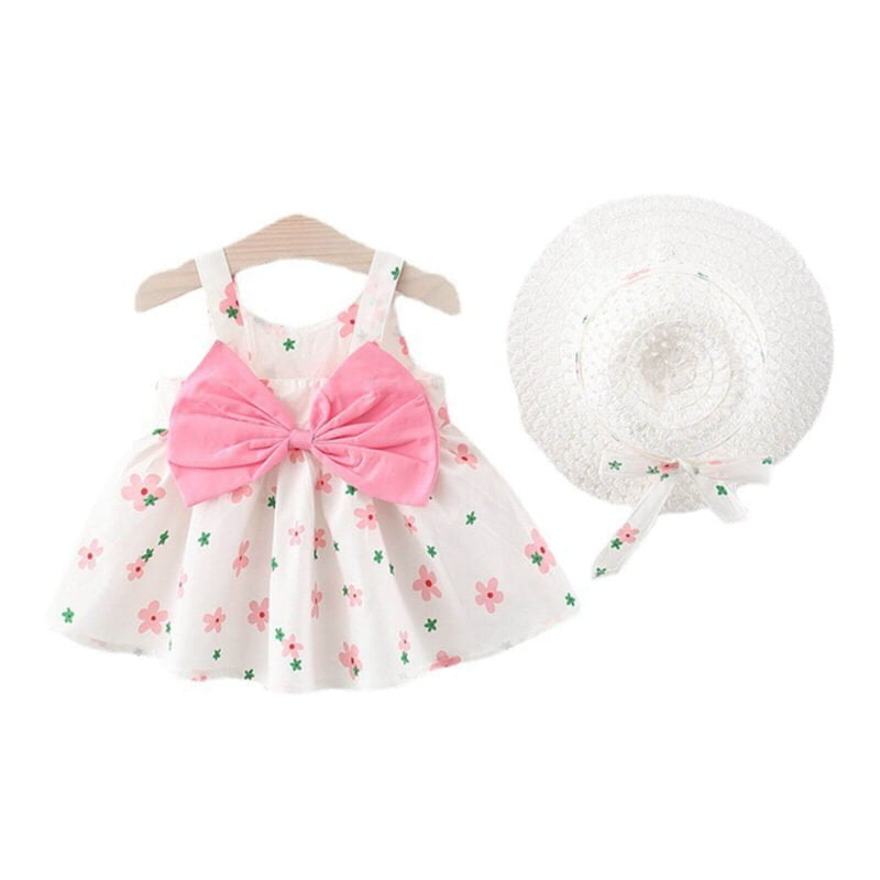 Little girl cotton summer dresses-pink (3)