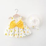 Little girl cotton summer dresses-yellow (1)