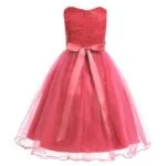 Little girl sequin flower girl dress-coral pink (2)