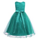 Little girl sequin flower girl dress-green (3)