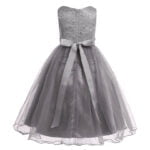 Little girl sequin flower girl dress-grey (1)