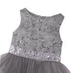Little girl sequin flower girl dress-grey